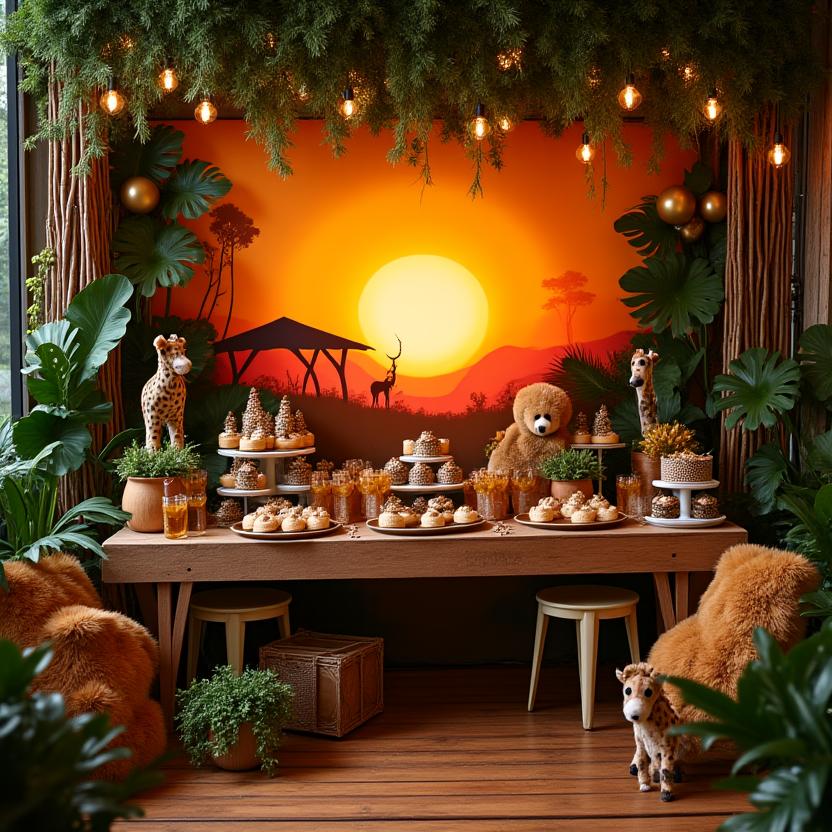 Decoración temática de safari completa