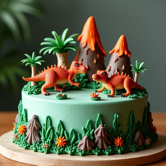 Pastel temático de dinosaurios personalizado